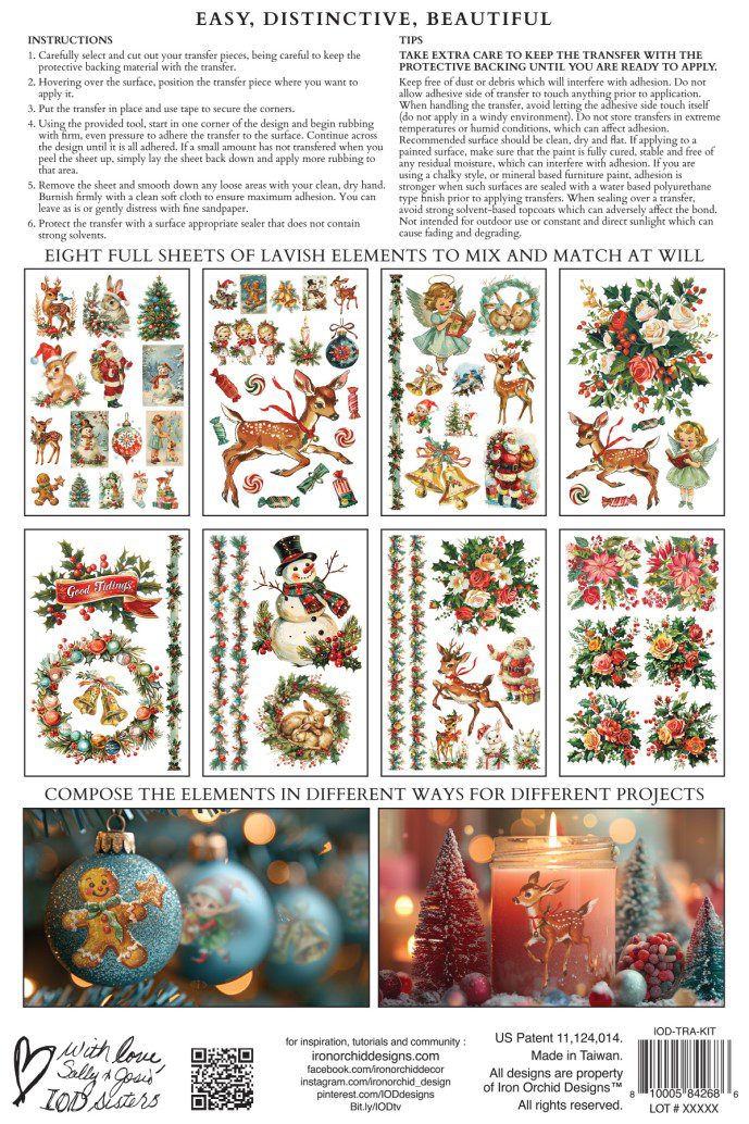 Kitschy Christmas IOD transzfer A4 csom háta