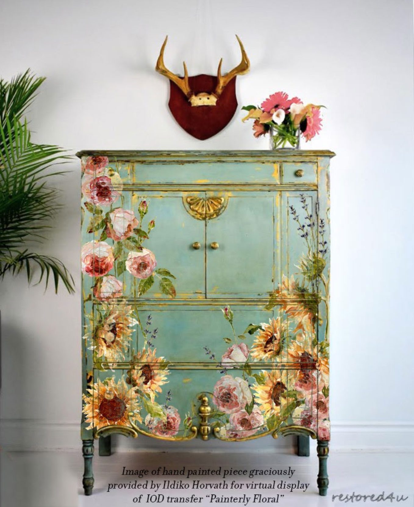 Painterly Floral dekor transzfer