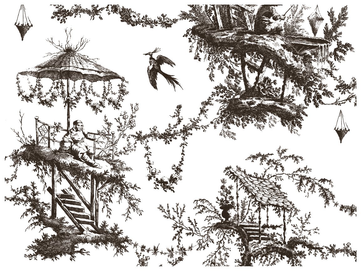 Petits Parasols Black Paint Inlay