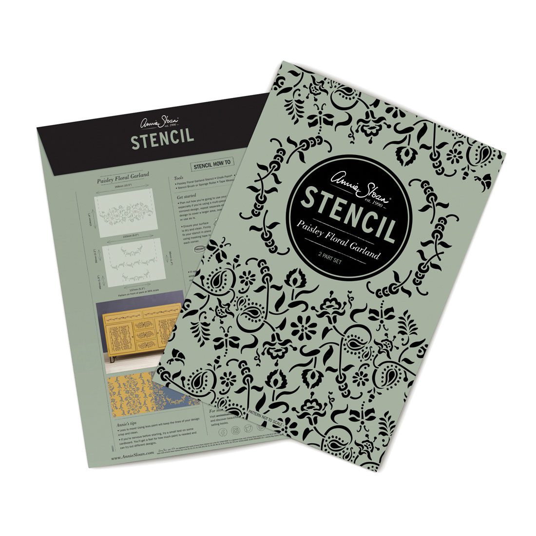 Paisley Floral Garland Annie Sloan Stencil