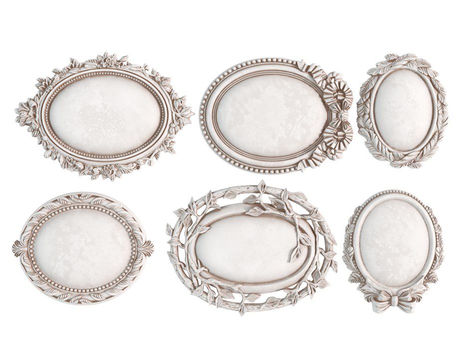 Vintage Brooches bútordisz ontoforma IOD kész festett minta