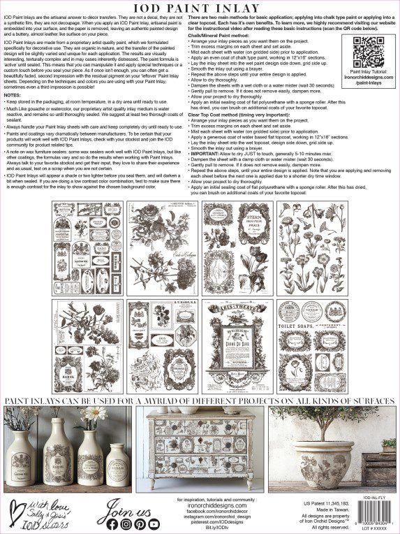 Floriography IOD Paint Inlay csom háta