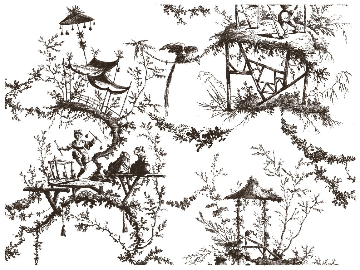 Petits Parasols Black Paint Inlay