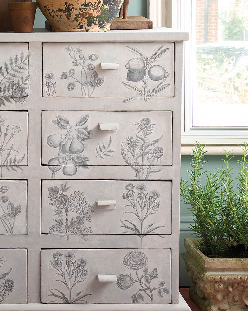 Botanical Drawings Decoupage Papír Annie Sloan