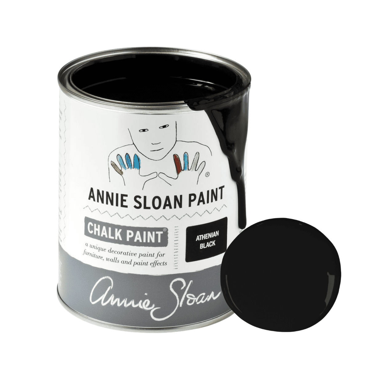 Athenian Black Chalk Paint krétafesték Annie Sloan