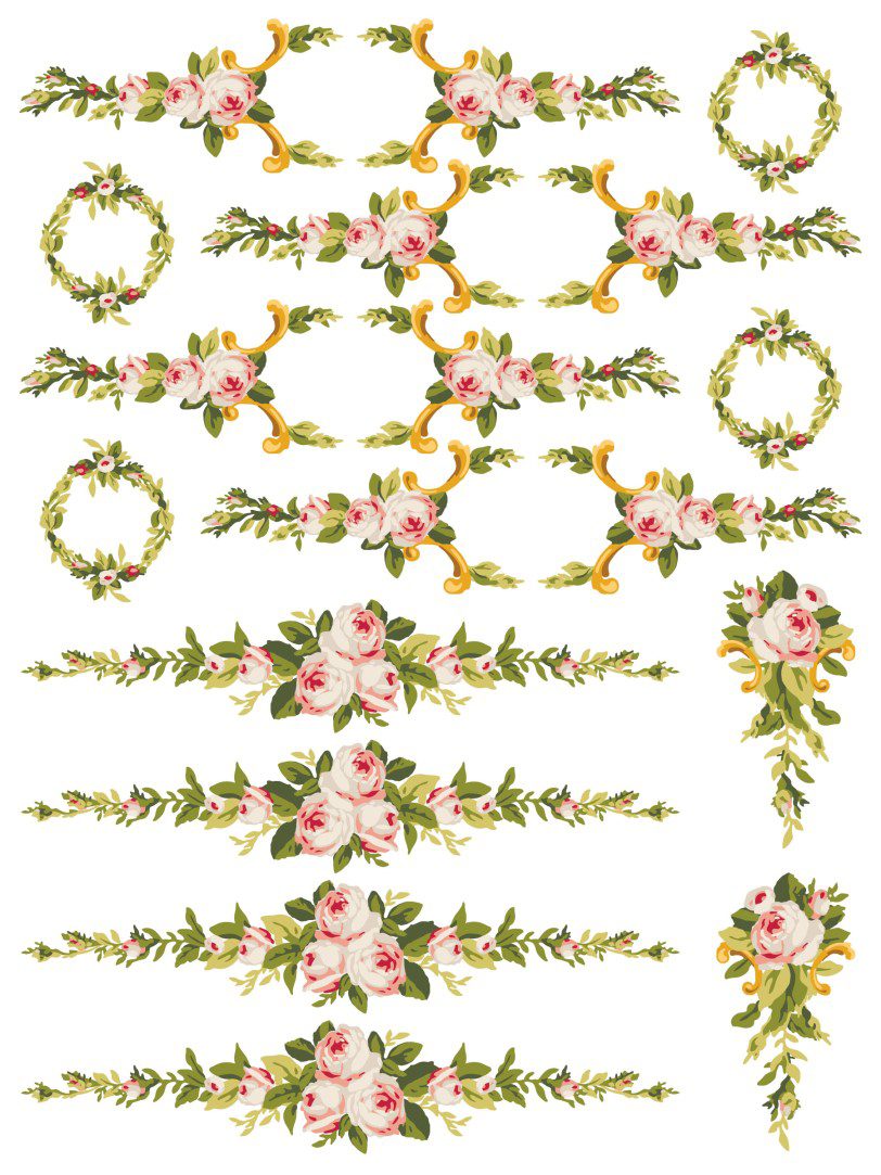Petite Fleur Pink IOD Paint Inlay sheet2