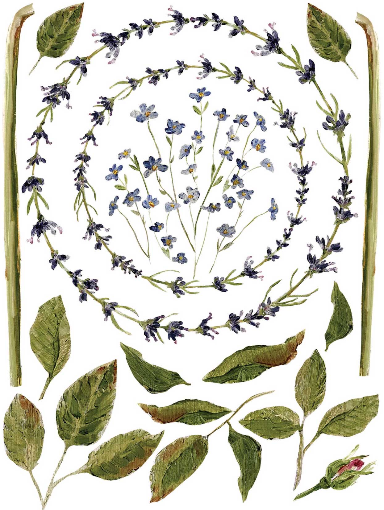 Painterly Floral dekor transzfer