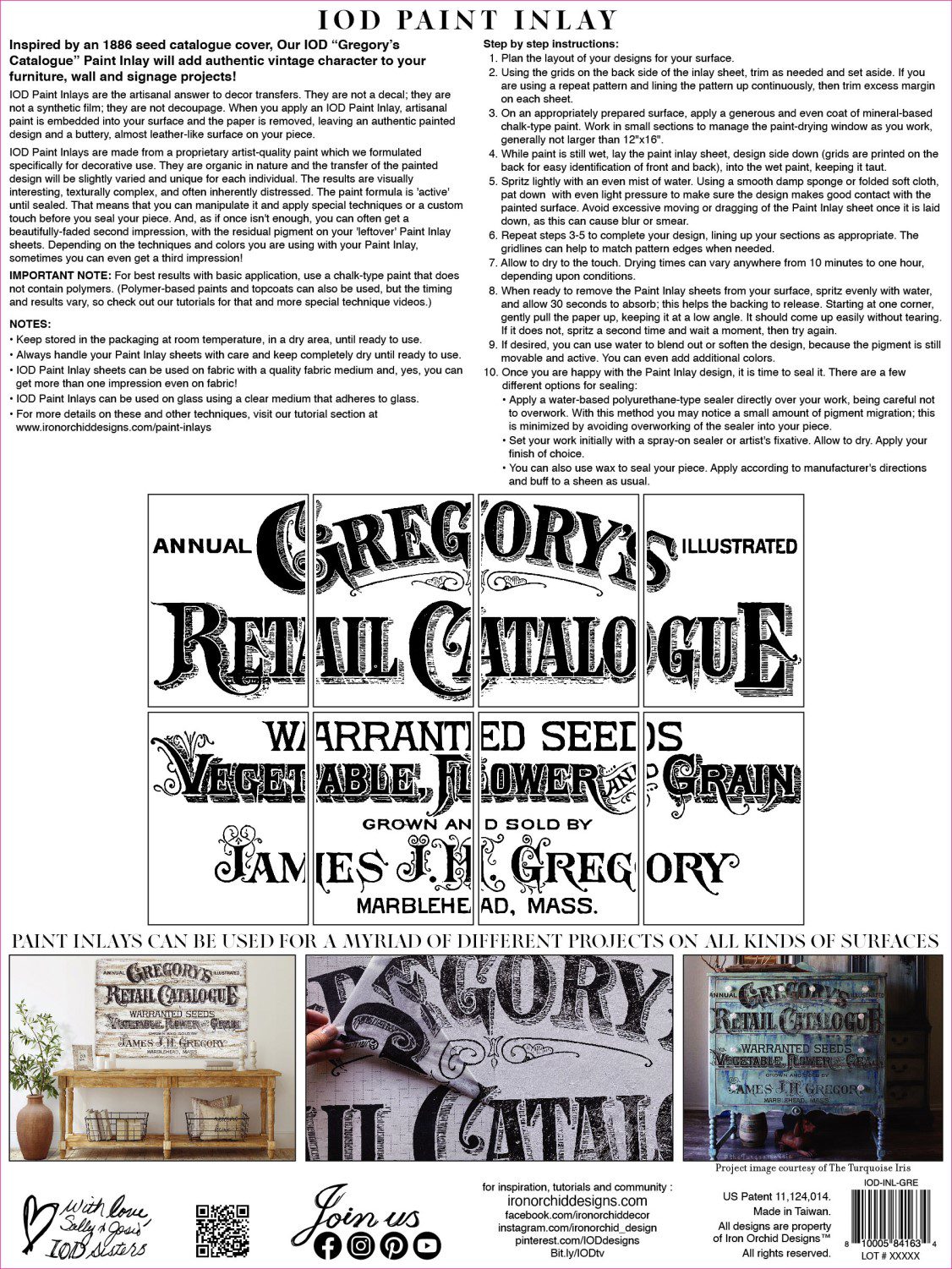 Gregory’s Catalogue Paint Inlay