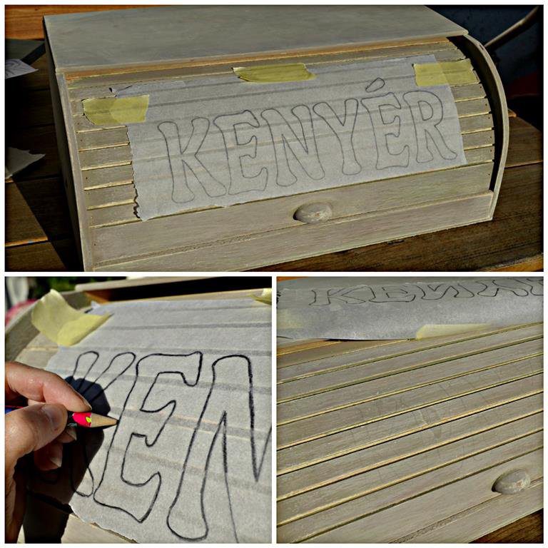 vintage kenyértartó festése