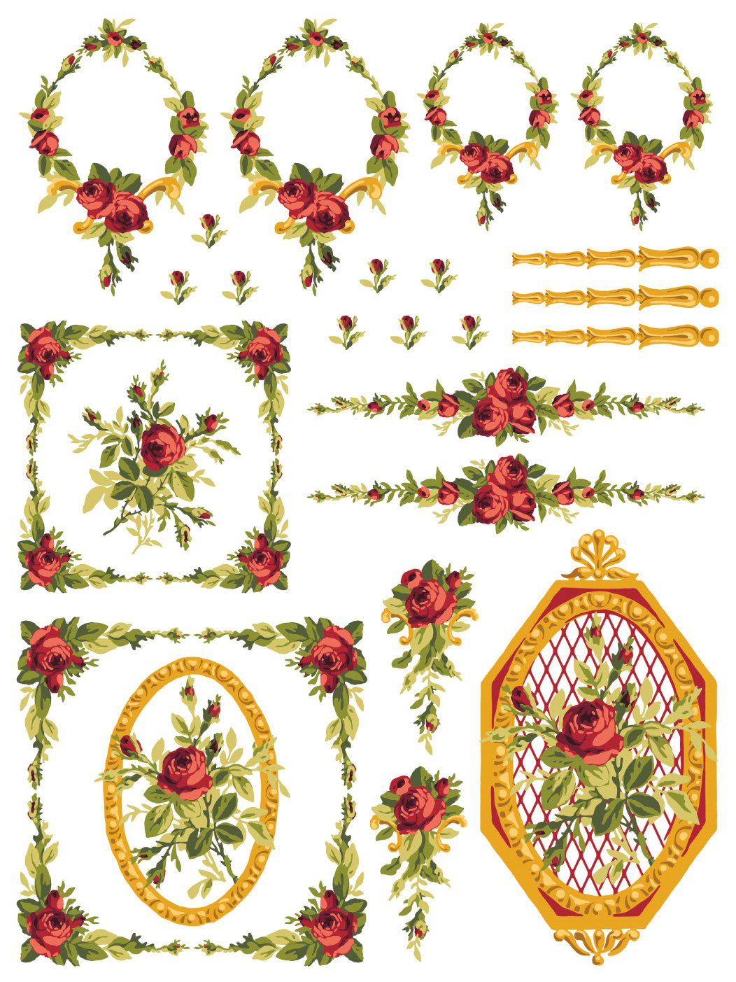 Petite Fleur Red IOD Paint Inlay sheet 4