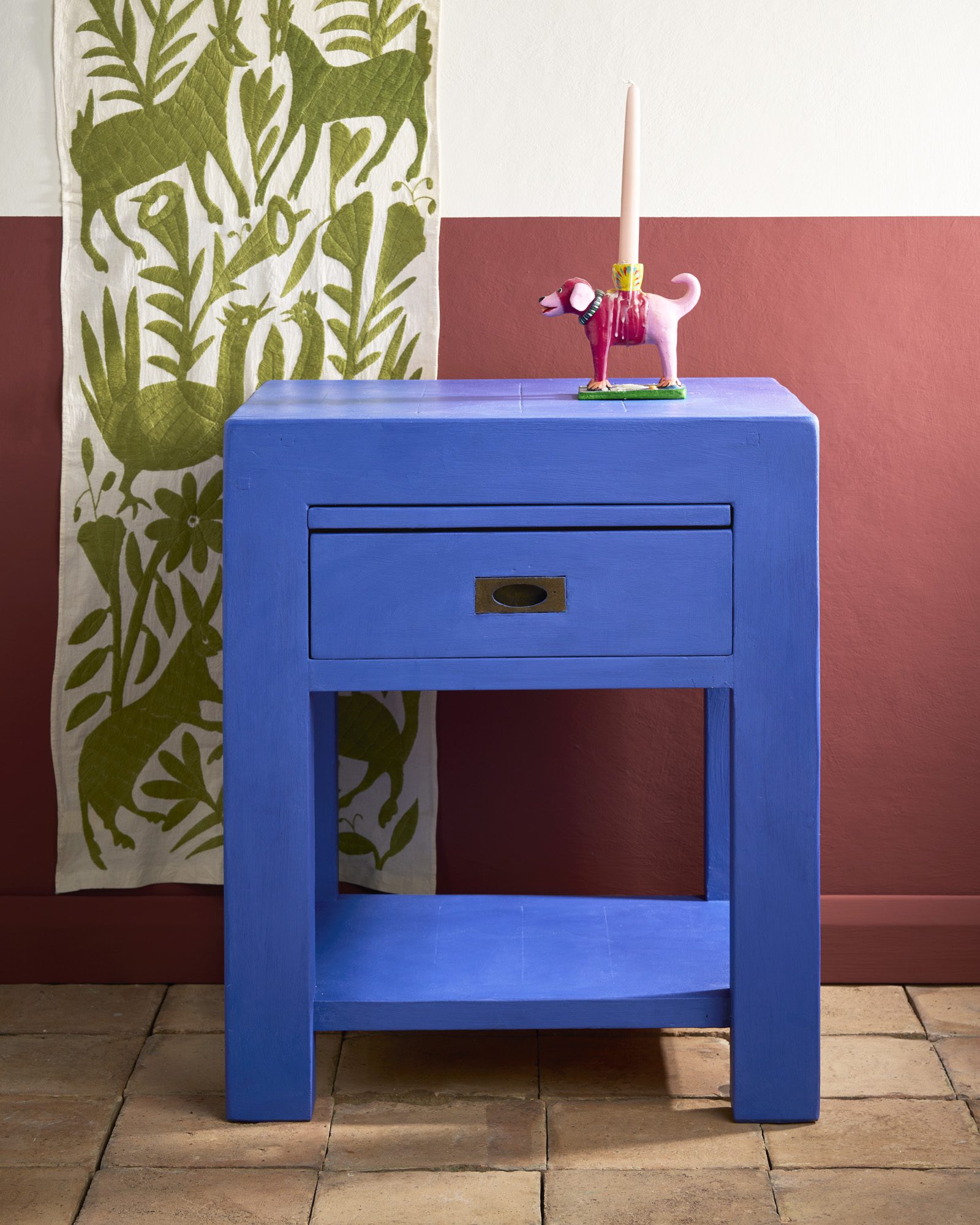 Frida blue mexican styled sidetable