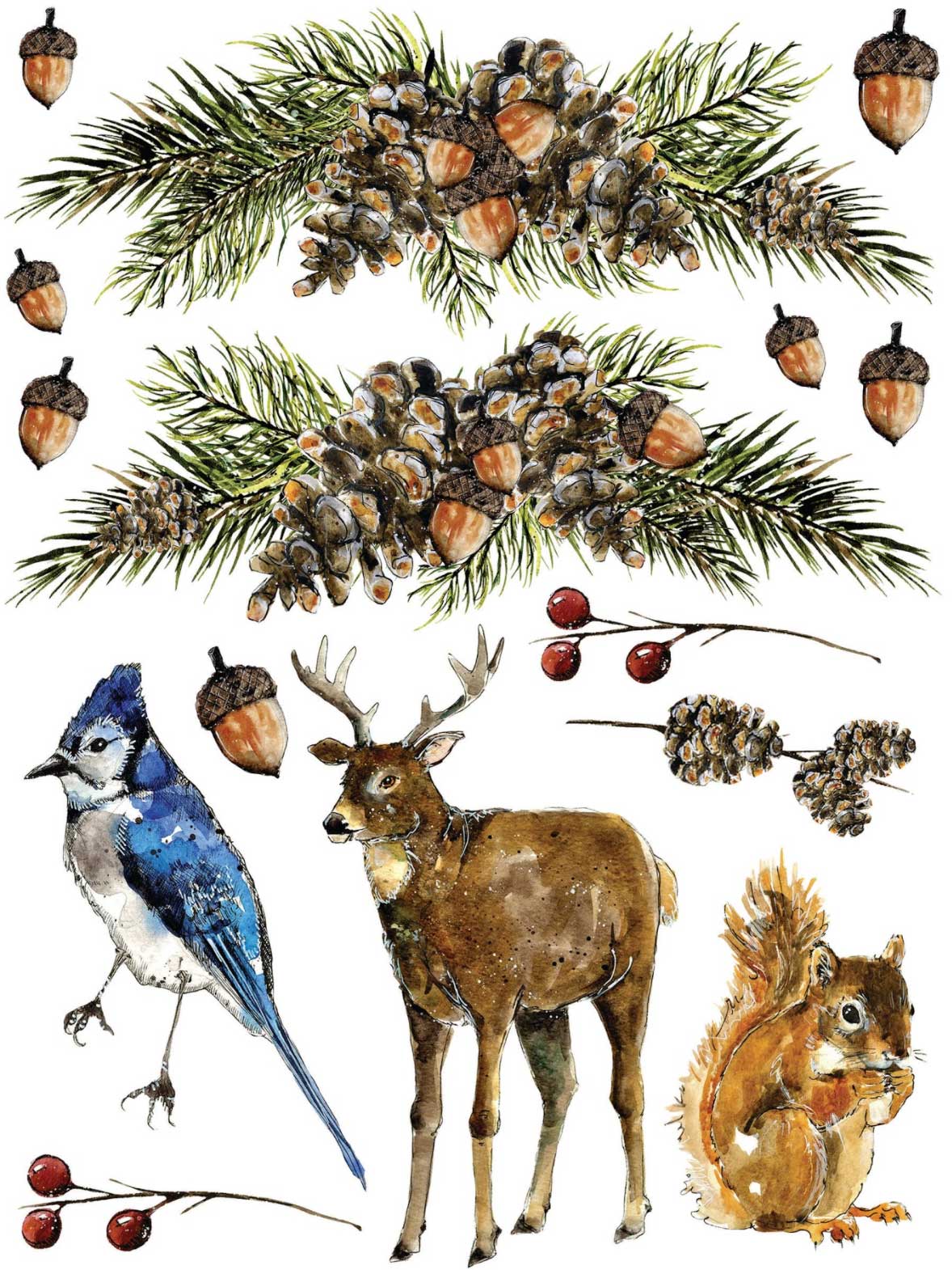Woodland Christmas dekor transzfer