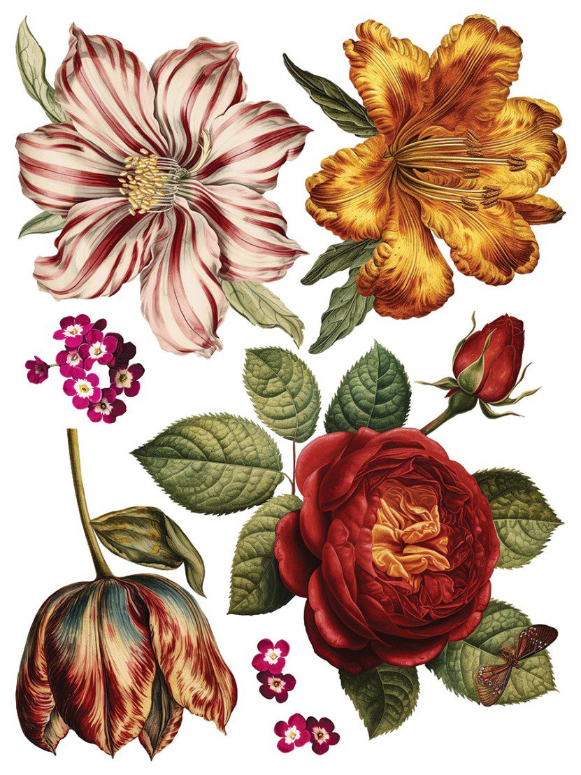 Collage de Fleurs IOD A3 transzfer sheet 5