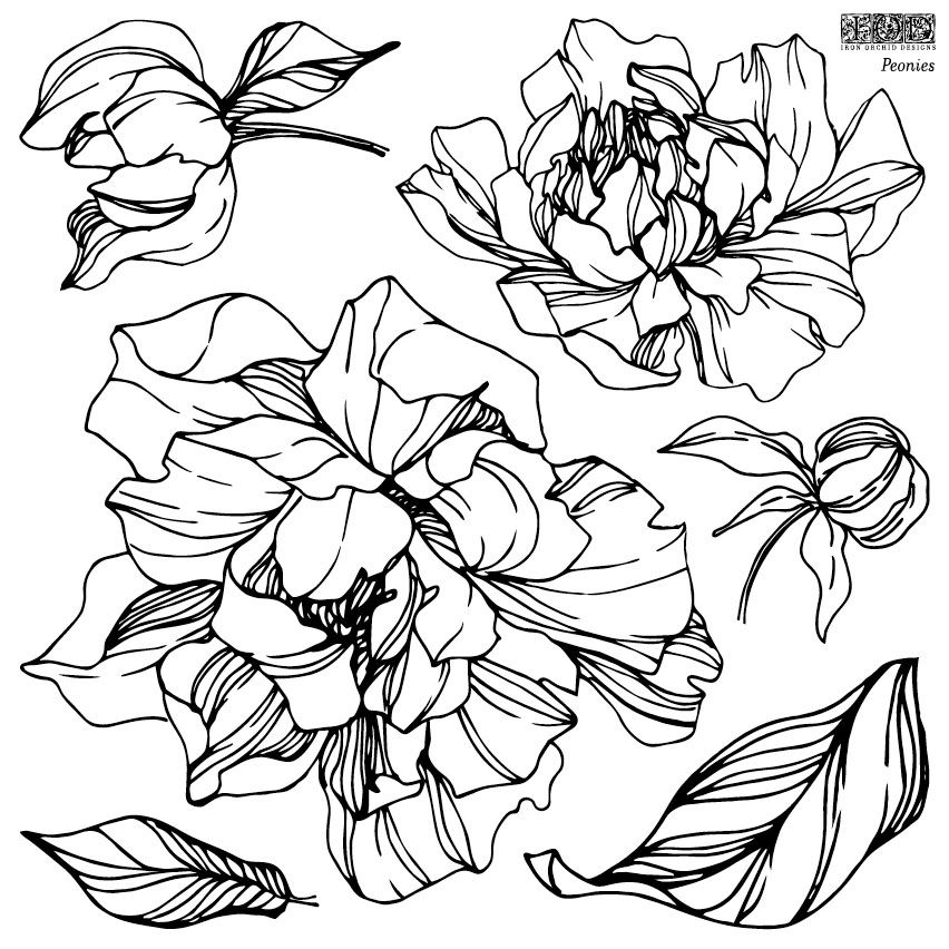 Peonies dekor pecsét
