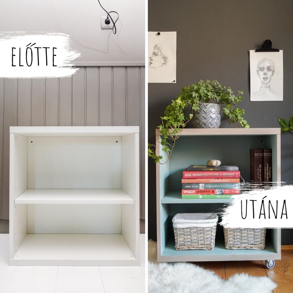 laminált bútor festése előtte utána fotó Annie sloan krétafestékkel