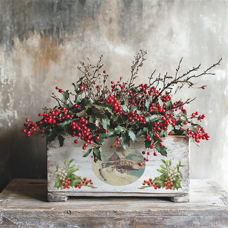 Christmas Joy IOD Transzfer minta fa dobozon