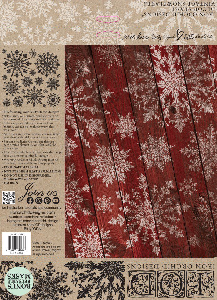 Vintage Snowflakes IOD stamp csomagolas