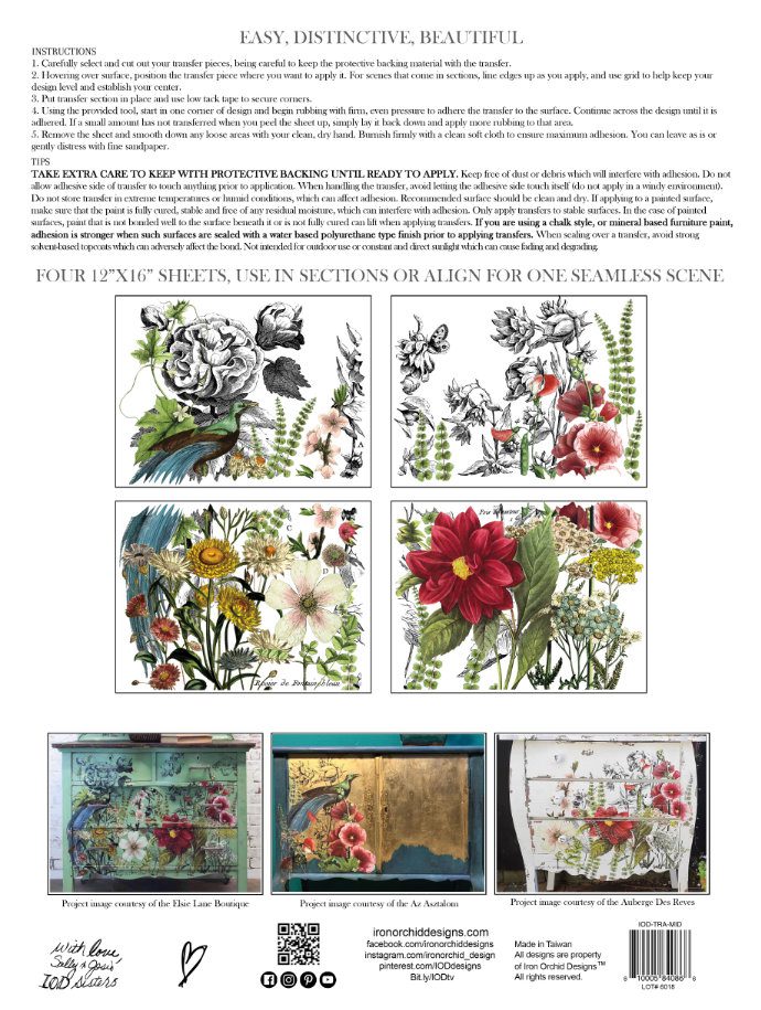 Midnight Garden dekor transzfer