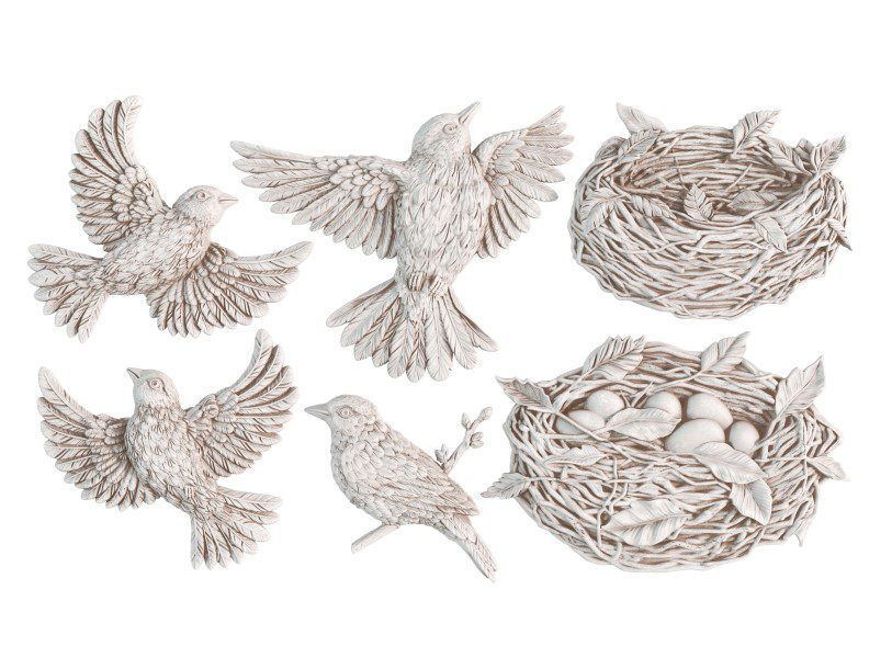 Sparrows Nest bútordísz öntőforma IOD kész festett