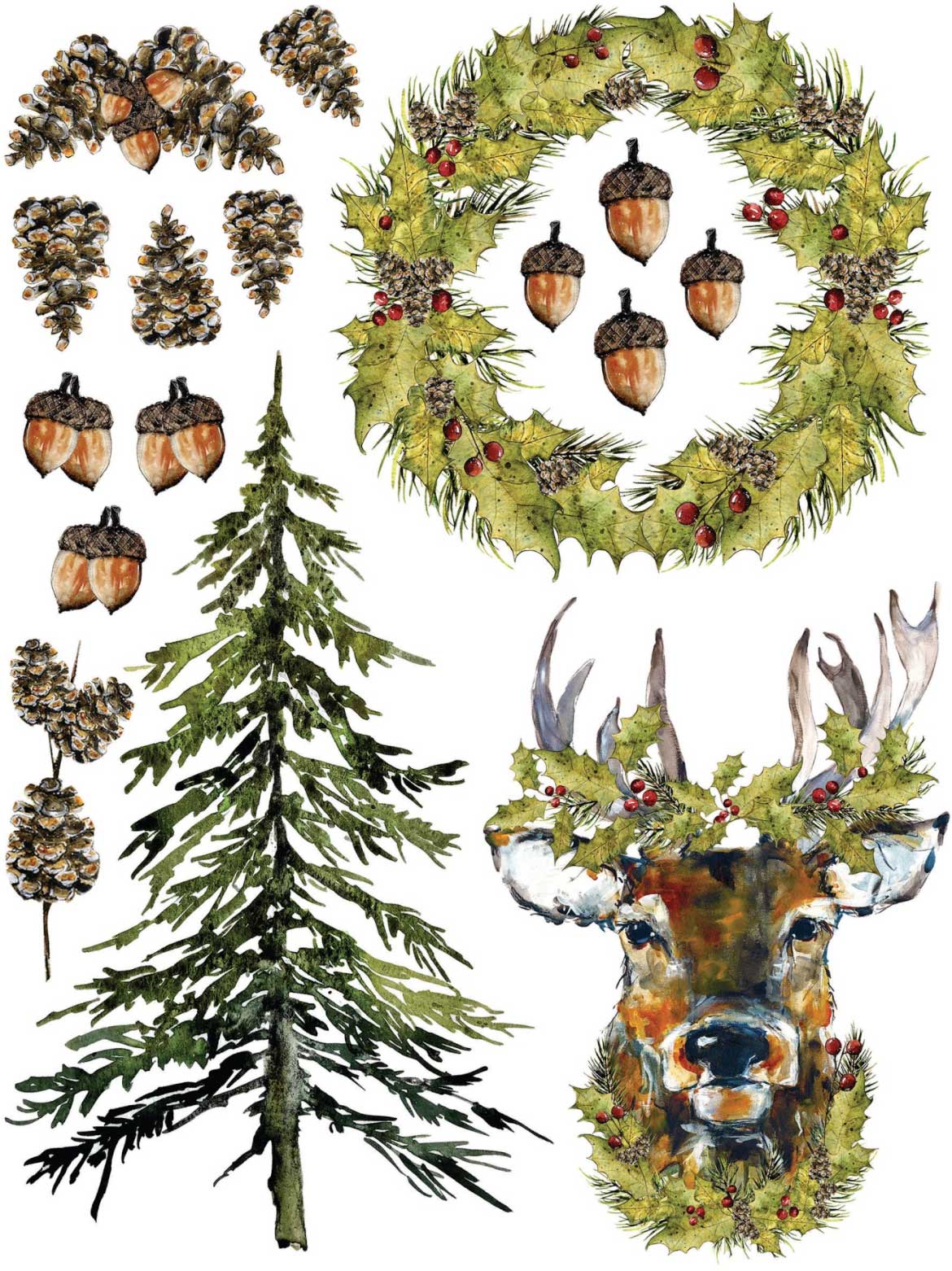 Woodland Christmas dekor transzfer