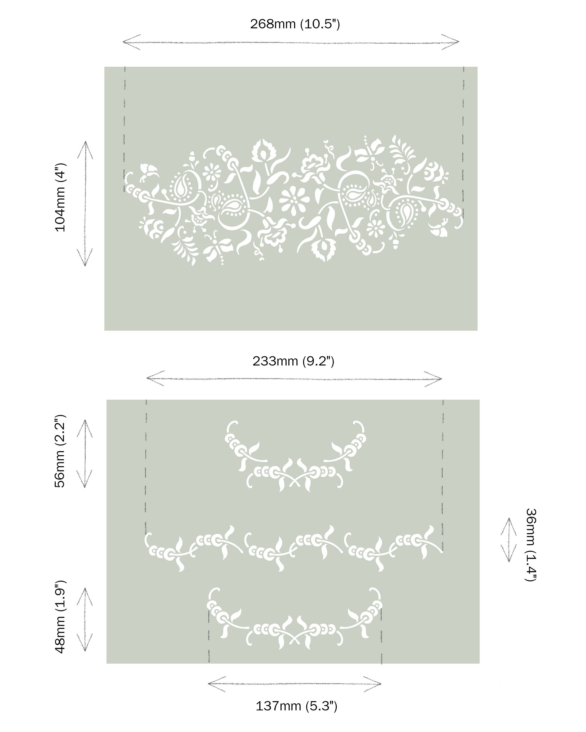 Paisley Floral Garland Annie Sloan Stencil