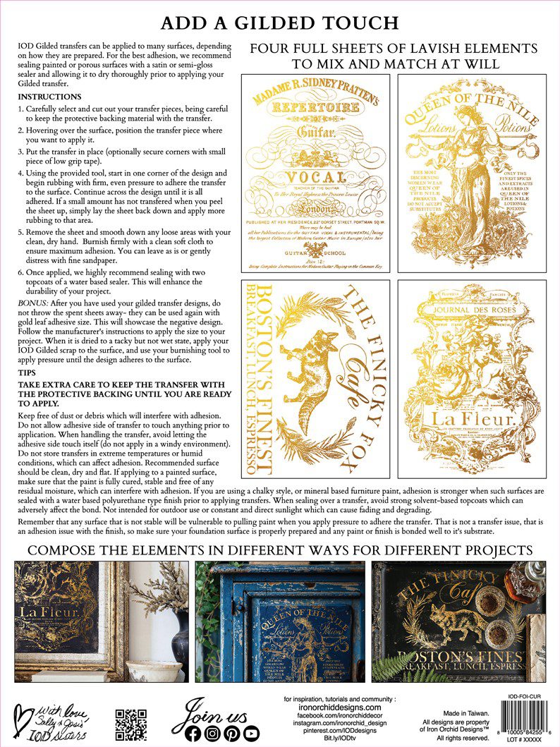 Curated Signage IOD Foil Transfer artwork csom HÁTULJA