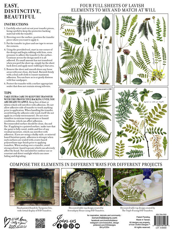 Fronds botanical dekor transzfer