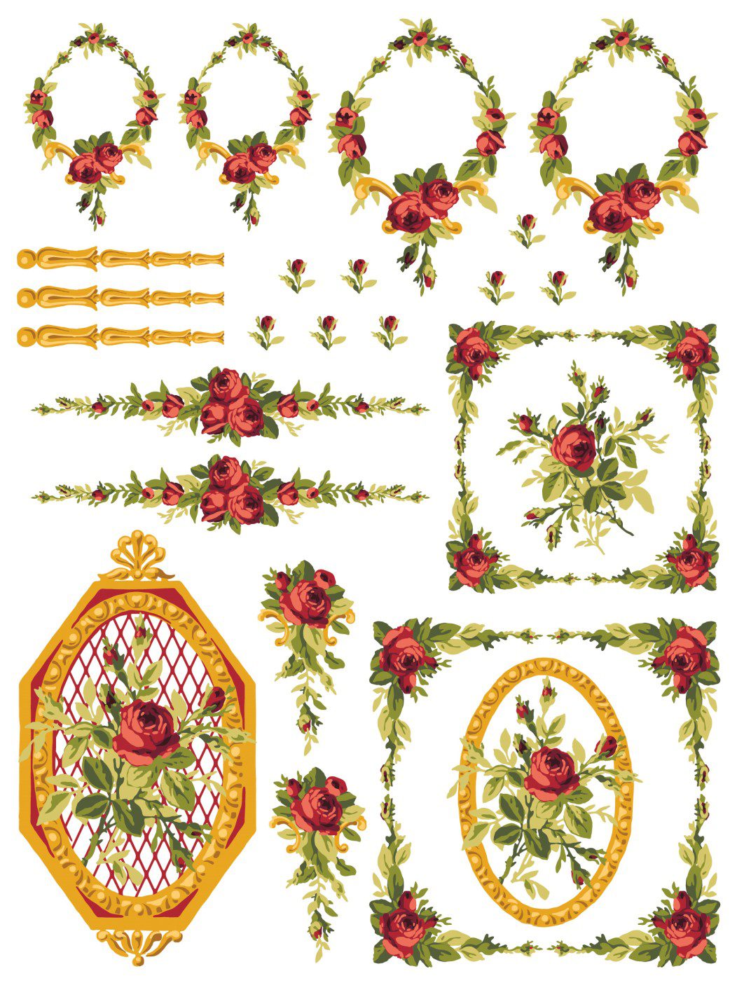 Petite Fleur Red IOD Paint Inlay sheet 1