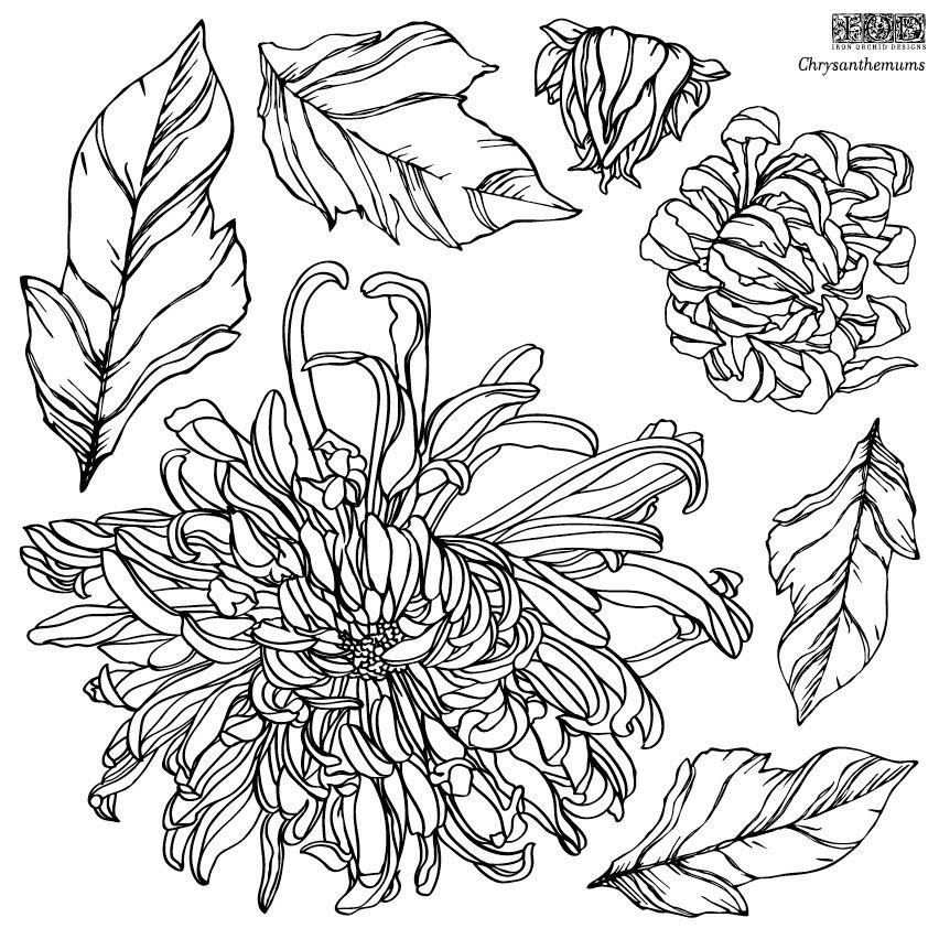Chrysanthemums dekor pecsét