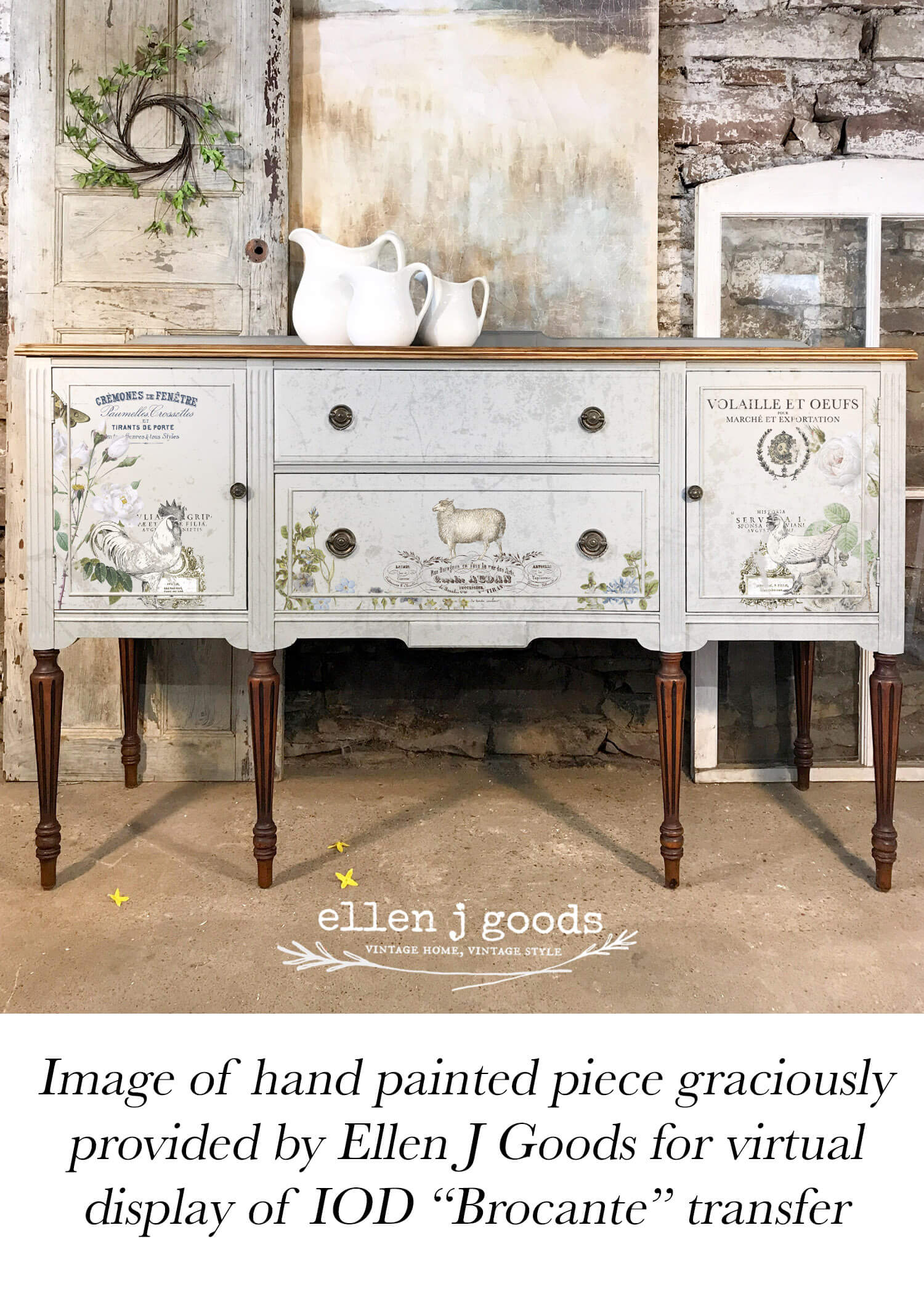 Brocante dekor transzfer