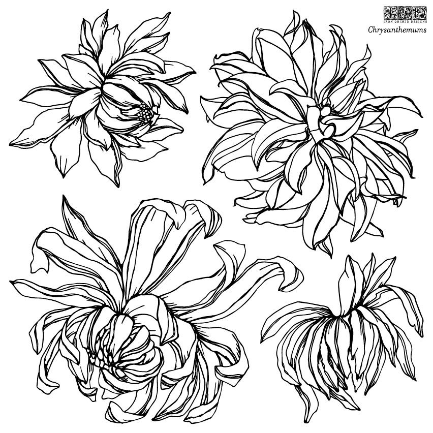 Chrysanthemums dekor pecsét