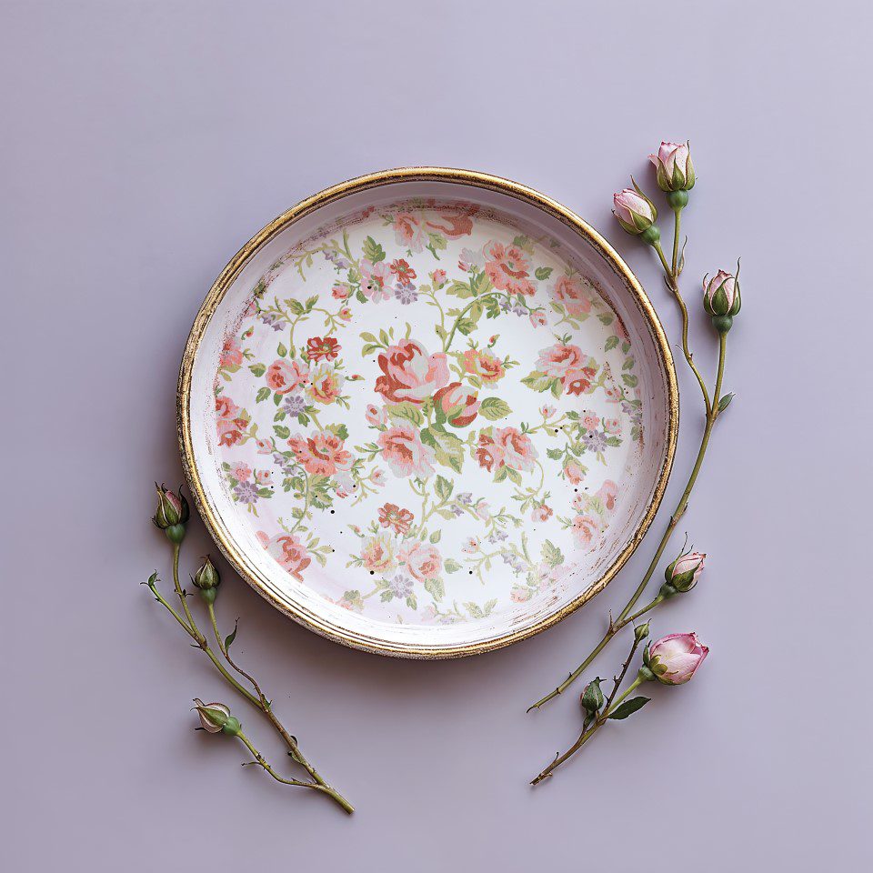 Ditsy Bloom IOD Paint Inlay MINTA tálcán