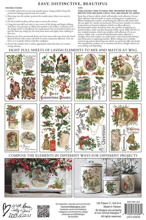Christmas Joy IOD Transzfer csom háta