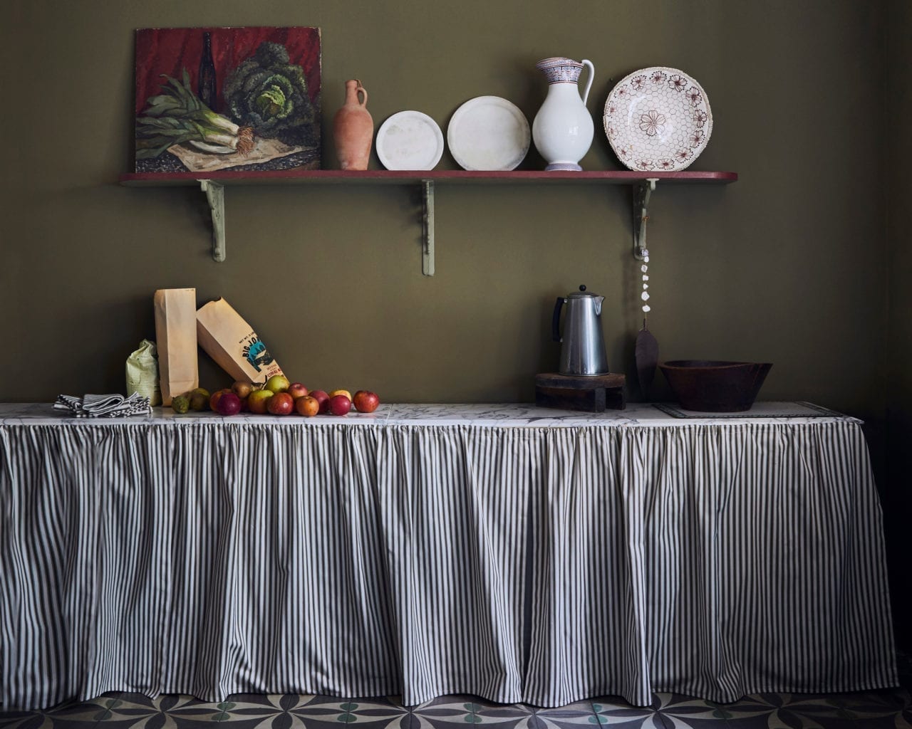 Olive Ticking bútorszövet